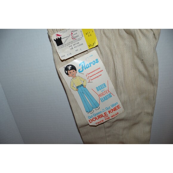 Vintage Boys Flare Khaki with Brown 1970s New with Tags - Picture 6 of 6
